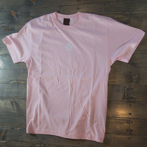 mci T-shirt A design - white on pink